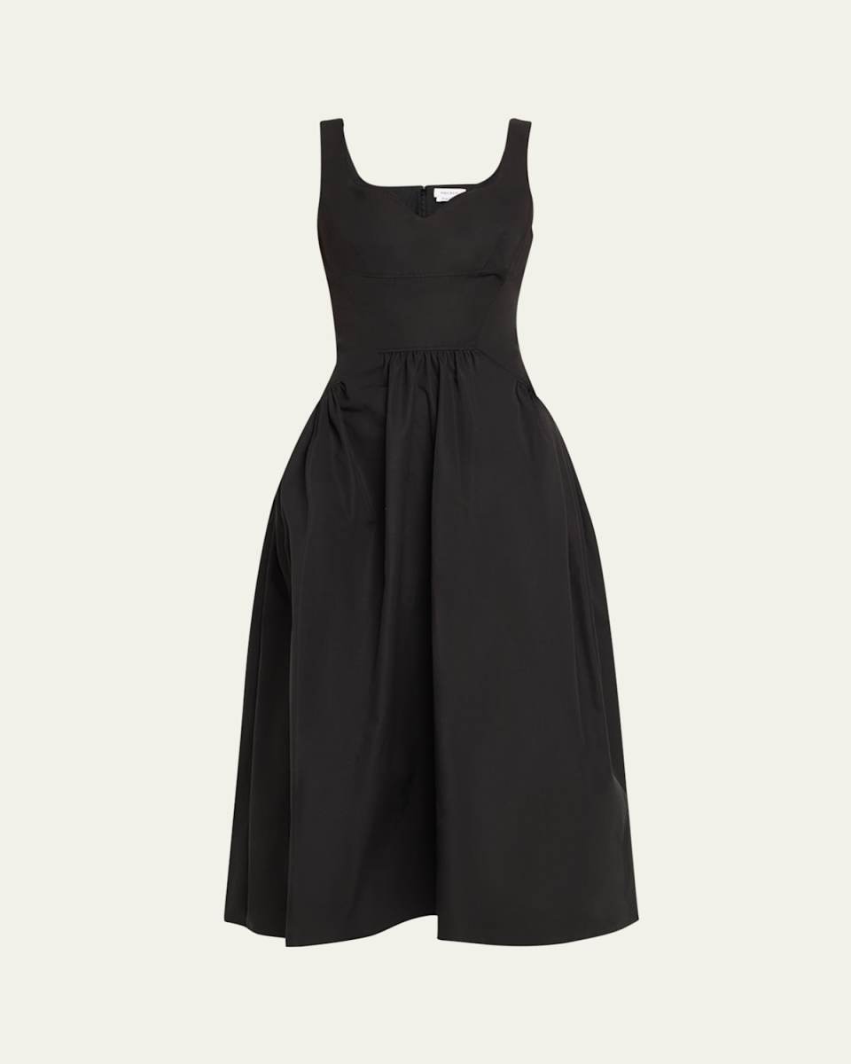 Sweetheart Sleeveless Fit-&-Flare Midi Dress